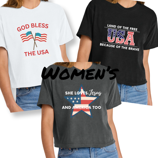 Women’s Patriotic Boxy Heavyweight Tee