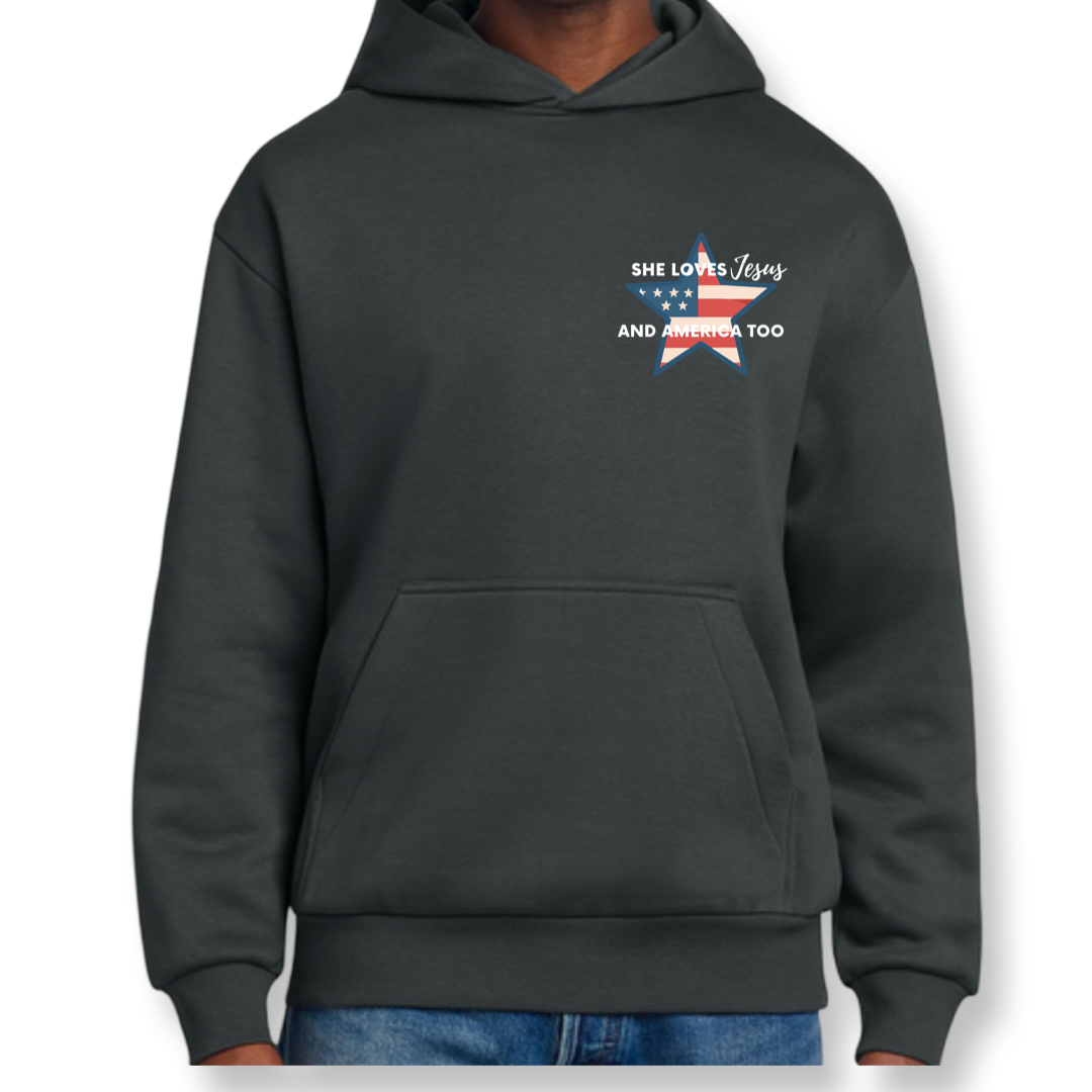 Adult Patriotic Oversized Heavyweight Hoodie - 3 logos available