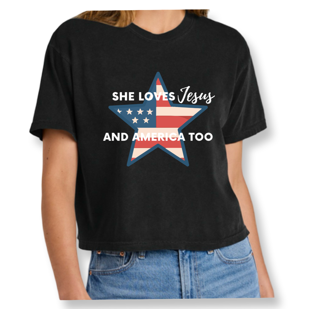 Women’s Patriotic Boxy Heavyweight Tee