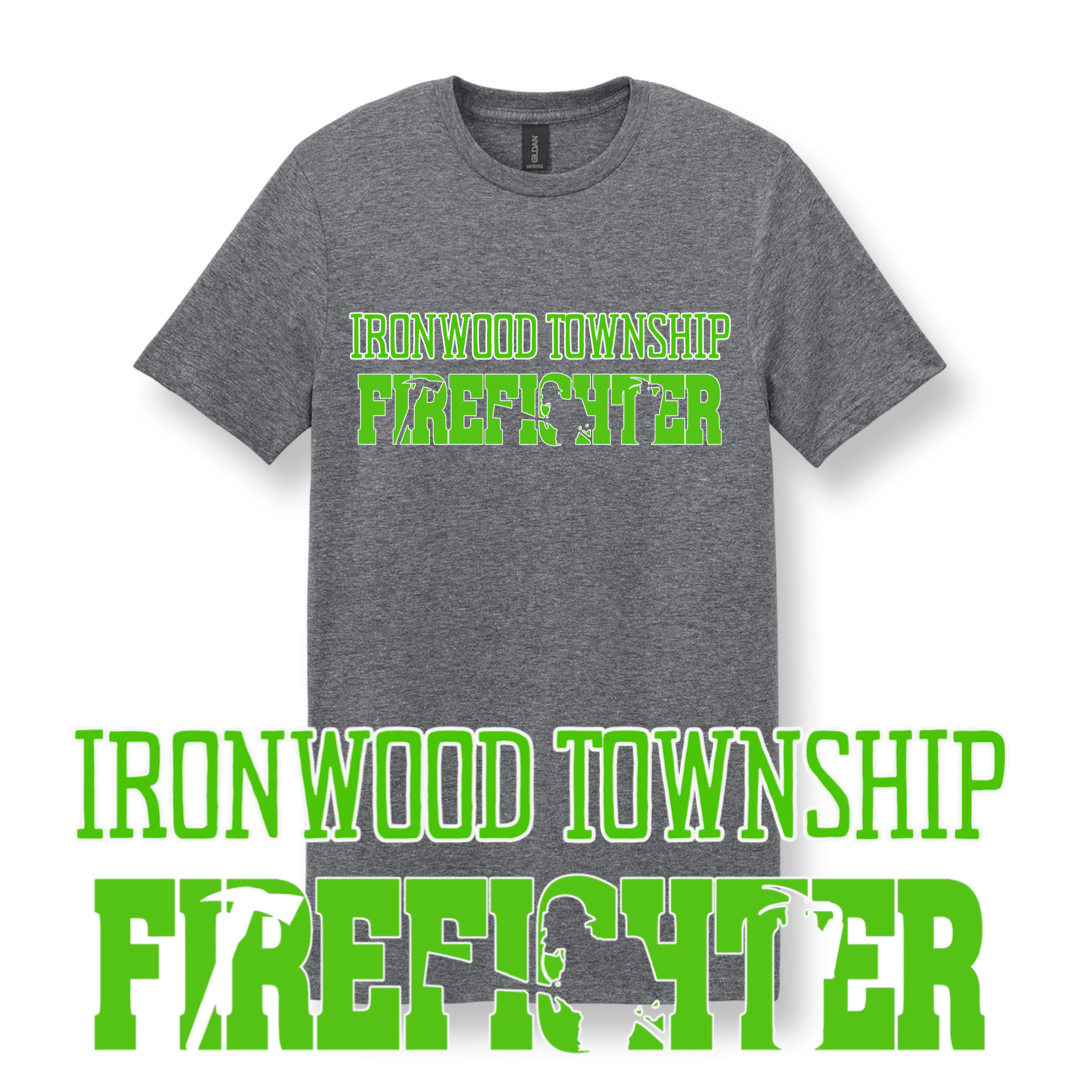Ironwood Township Firefighter Cutout Logo, Soft-Style T-Shirt