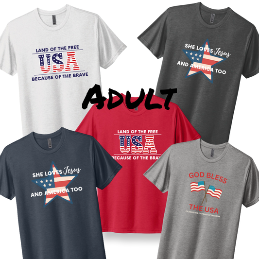 Adult Patriotic Triblend Unisex Tee