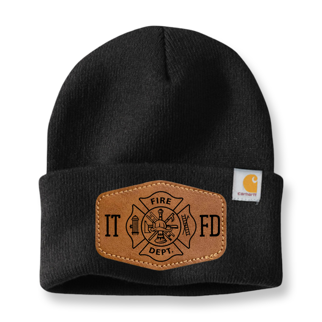 ITFD Carhartt Black Beanie and Patch