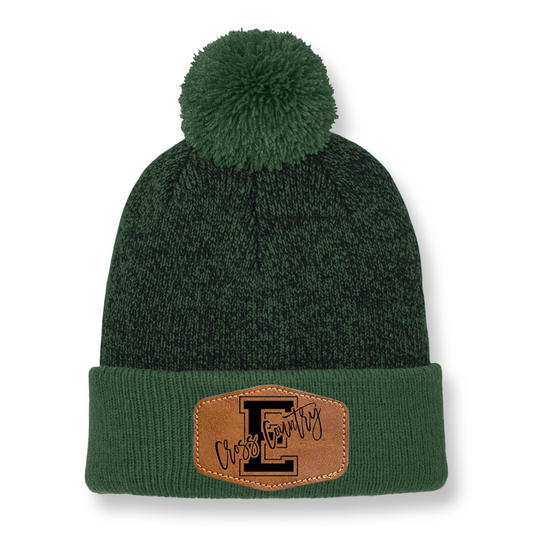 E Cross Country Green Beanie