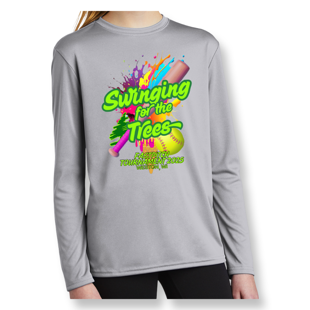 “Swinging For the Trees” Rainbow Drip Logo