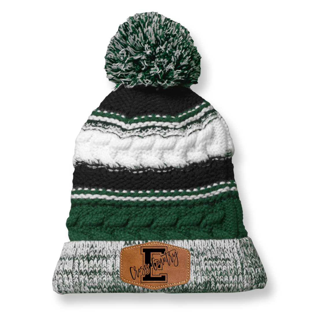 E Cross Country Green Stripe Slouchy Hat
