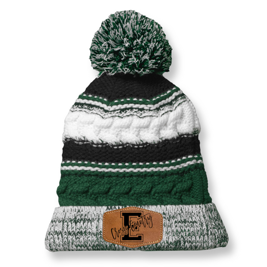 E Cross Country Green Stripe Slouchy Hat