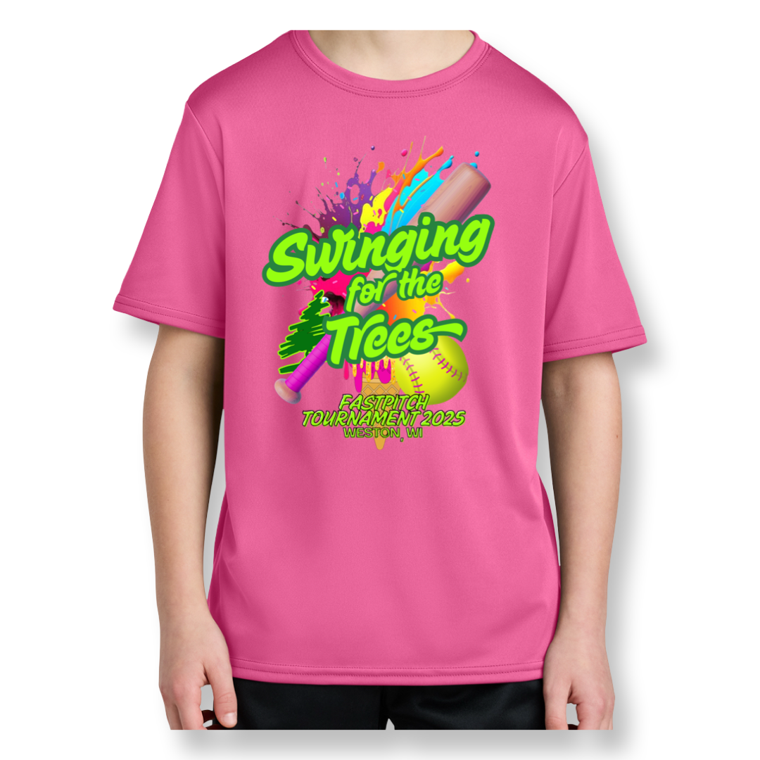 “Swinging For the Trees” Rainbow Drip Logo