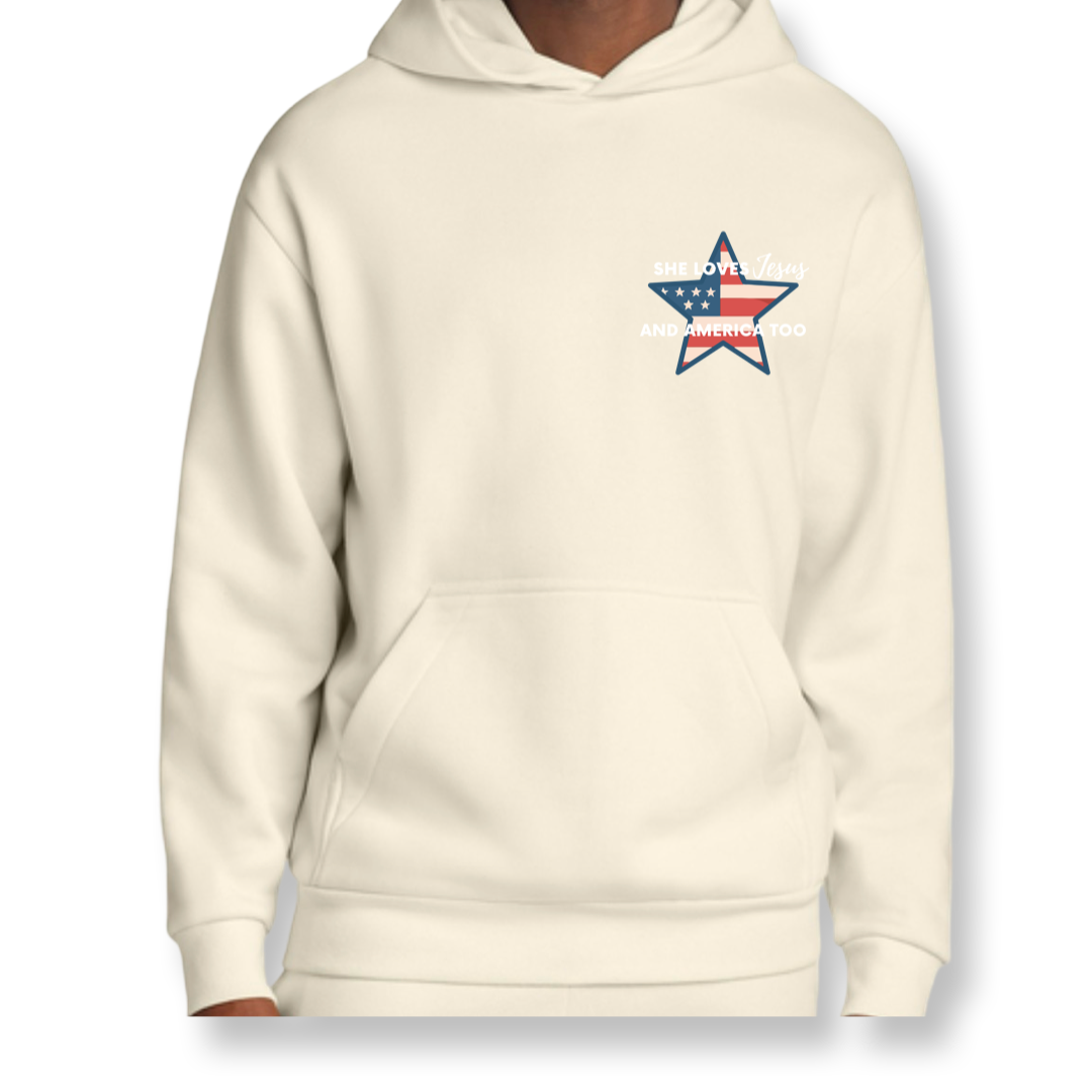 Adult Patriotic Oversized Heavyweight Hoodie - 3 logos available