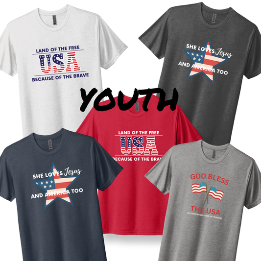 Youth Patriotic Triblend Tee - 3 logos available