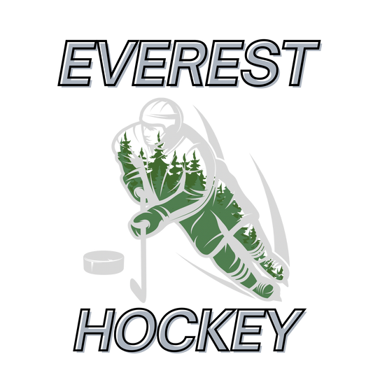 Everest Hockey Player with Evergreen Trees