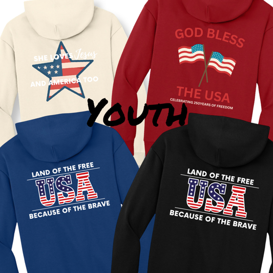 Youth Patriotic Hoodie - 3 logos available