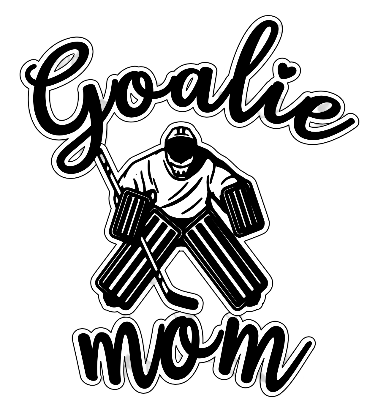 Goalie Mom Black & White