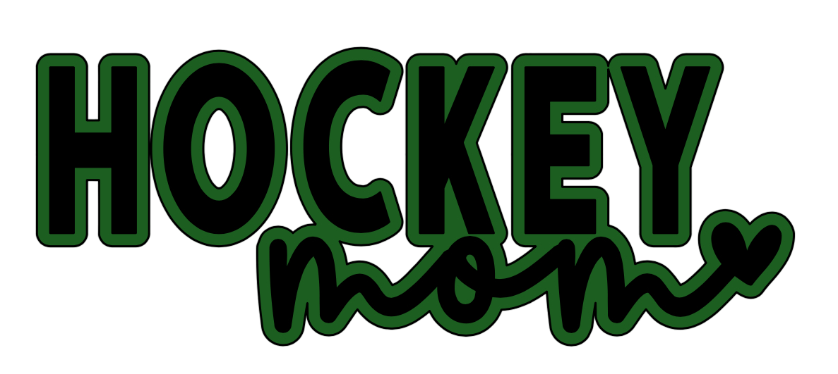 Simple Hockey Mom Green Outline