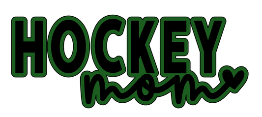 Simple Hockey Mom Green Outline