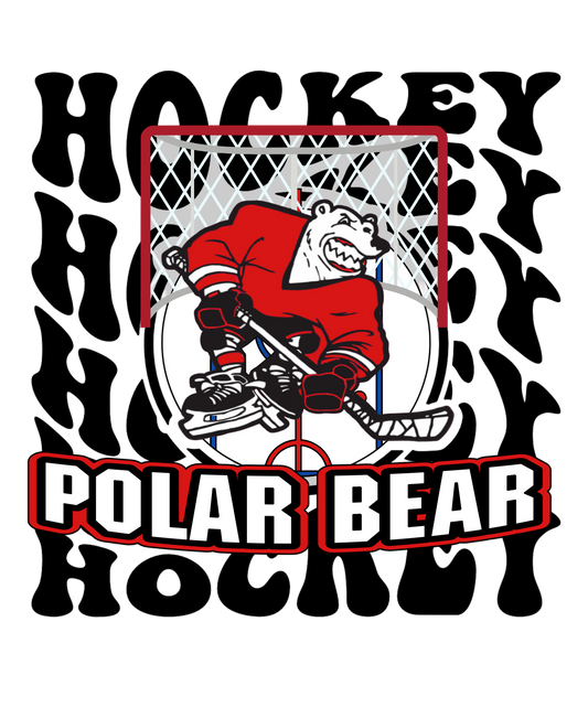 Polar Bear Hockey Player and Net